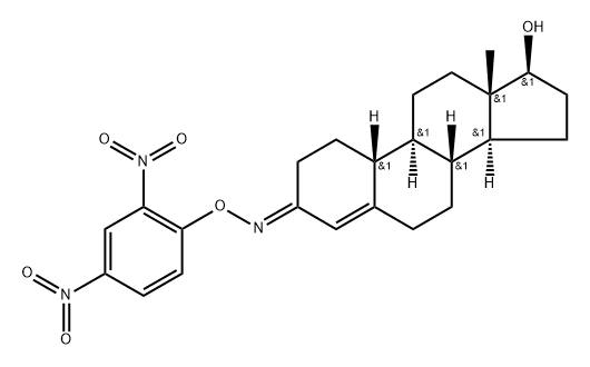 17β-ヒドロキシエストラ-4-エン-3-オンO-(2,4-ジニトロフェニル)オキシム 化学構造式