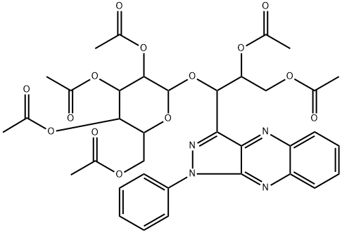 [(1S,2R)-2,3-ビス(アセチルオキシ)-1-[1-フェニル-1H-ピラゾロ[3,4-b]キノキサリン-3-イル]プロピル]β-D-グルコピラノシド2,3,4,6-テトラアセタート 化学構造式