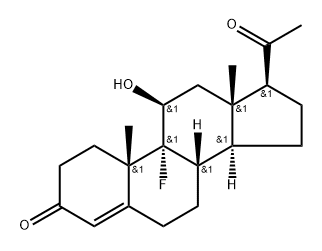 (8S,9R,10S,11S,13R,14S,17S)-17-acetyl-9-fluoro-11-hydroxy-10,13-dimeth yl-2,6,7,8,11,12,14,15,16,17-decahydro-1H-cyclopenta[a]phenanthren-3-o ne Structure