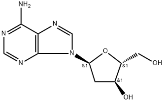 9-(2-デオキシ-α-D-リボフラノシル)-9H-プリン-6-アミン 化学構造式