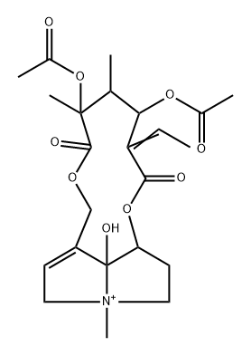 (12ξ,13ξ)-12,14-ジアセトキシ-8-ヒドロキシ-4-メチル-11,16-ジオキソセネシオナン-4-イウム 化学構造式