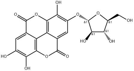 [1]Benzopyrano[5,4,3-cde][1]benzopyran-5,10-dione, 2-(α-L-arabinofuranosyloxy)-3,7,8-trihydroxy- Structure