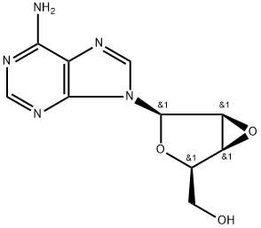 1-O-(6-アミノ-9H-プリン-9-イル)-2,3-アンヒドロ-β-D-リキソフラノース 化学構造式