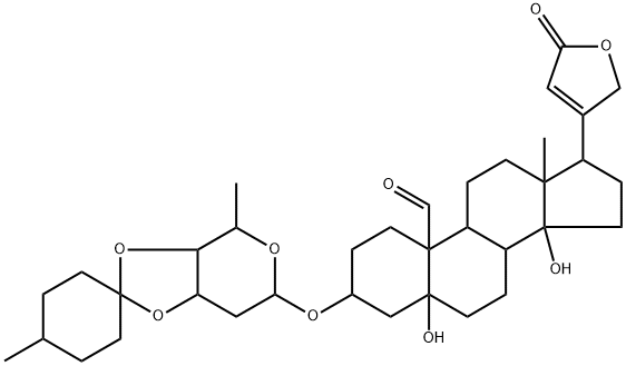 3β-[[3-O,4-O-(4-Methylcyclohexylidene)-2,6-dideoxy-β-D-ribo-hexopyranosyl]oxy]-5,14-dihydroxy-19-oxo-5β-card-20(22)-enolide Struktur