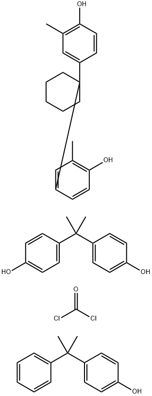 Carbonic dichloride, polymer with 4,4'-cyclohexylidenebis[2-methylphenol] and 4,4'-(1-methylethylidene)bis[phenol], bis[4-(1-methyl-1-phenylethyl)phenyl] ester Structure