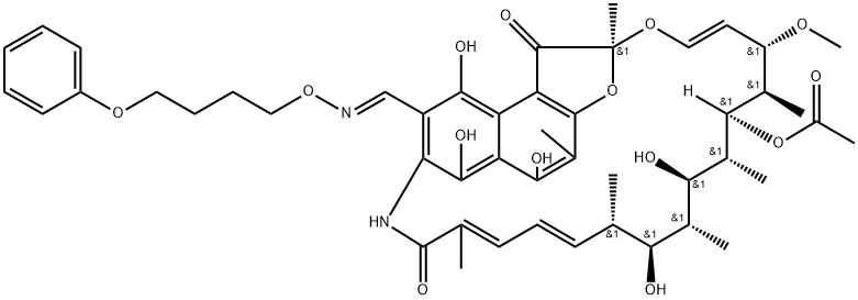 3-[(4-フェノキシブトキシ)イミノメチル]リファマイシン 化学構造式