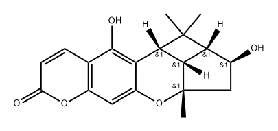 1H,7H-4,6-Dioxacyclobut[1,7]indeno[5,6-b]naphthalen-7-one, 1a,2,3,3a,10b,10c-hexahydro-2,10-dihydroxy-1,1,3a-trimethyl-, [1aR-(1aα,2α,3aα,10bα,10cα)]- (9CI) Structure