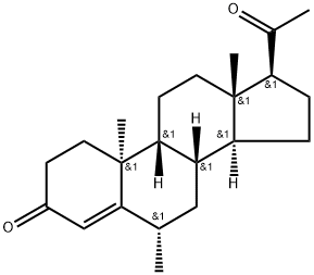 (6α,9β,10α)-6-Methylpregn-4-ene-3,20-dione Struktur