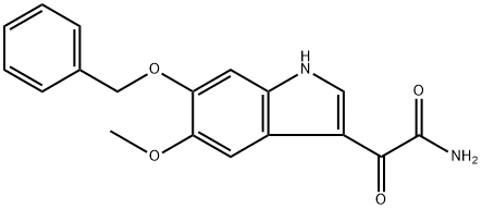 5-メトキシ-α-オキソ-6-(フェニルメトキシ)-1H-インドール-3-アセトアミド 化学構造式