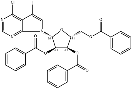(2R,3R,4R,5R)-2 - ((苯甲酰氧基)甲基)-5-(4-氯-5-碘-7H-吡咯并[2 结构式