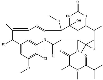 N2'-Deacetyl-15-hydroxy-N2'-(2-methyl-1-oxopropyl)maytansine Struktur