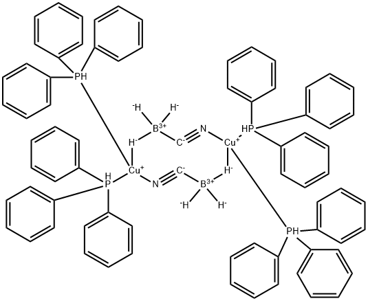 bis(triphenylphosphine)copper(I) cyanoborohydride dimer Struktur
