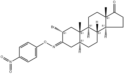 2α-Bromo-3-[(4-nitrophenoxy)imino]-5α-androstan-17-one Struktur