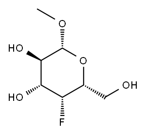 methyl 4-deoxy-4-fluoro-D-galactopyranoside 结构式