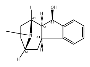(4bS)-4bα,5,6,7,8,9,9aα,10-Octahydro-11-methyl-6β,9β-epiminobenz[a]azulen-10β-ol Struktur