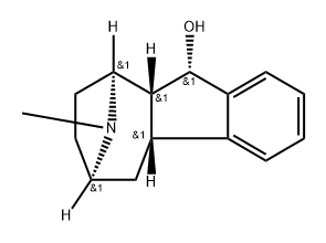 (4bR)-4bβ,5,6,7,8,9,9aβ,10-オクタヒドロ-11-メチル-6α,9α-エピミノベンゾ[a]アズレン-10α-オール 化学構造式
