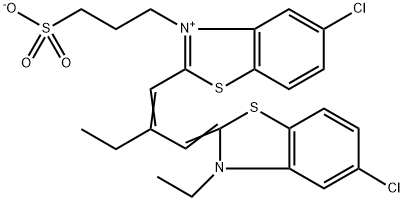 Benzothiazolium, 5-cyano-2-[2-[5-chloro-3-ethyl-2(3H)-benzothiazolylidene) methyl]-1-butenyl]-3-(3-sulfopropyl)-, inner salt Struktur