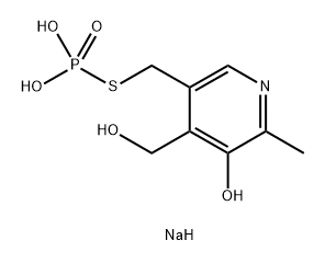 Thiophosphoric acid S-[5-hydroxy-4-(hydroxymethyl)-6-methyl-3-pyridinylmethyl]O-sodium salt Struktur