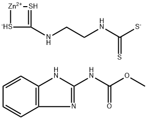 N,N -Ethylenebis(dithiocarbaminoic acid), zinc salt, mixture with 1 H-benzimidazol-2-yl carbaminoic acid, methyl ephyrom Structure