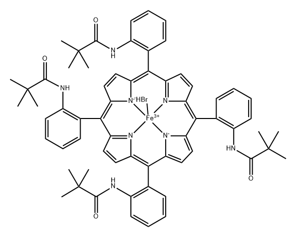 iron (III) alpha, alpha, alpha, alpha-tetrakis(2-pivalamidophenyl)porphyrin bromide Struktur