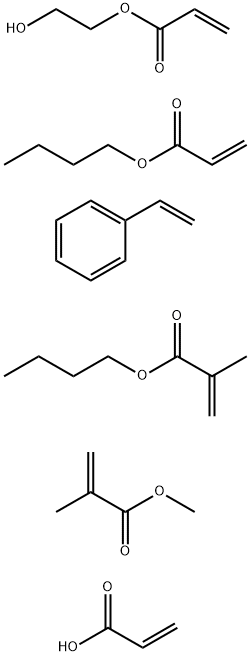 2-Propenoic acid, 2-methyl-, butyl ester, polymer with butyl 2-propenoate, ethenylbenzene, 2-hydroxyethyl 2-propenoate, methyl 2-methyl-2-propenoate and 2-propenoic acid 结构式