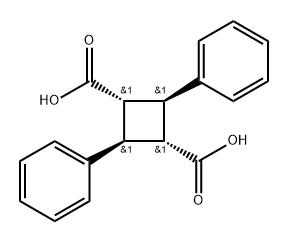 (1α,2β,3α,4β)-2,4-ジフェニル-1,3-シクロブタンジカルボン酸 化学構造式