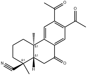 (1R,4aS,10aS)-6,7-diacetyl-1,4a-dimethyl-9-oxo-3,4,10,10a-tetrahydro-2 H-phenanthrene-1-carbonitrile Structure