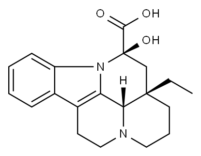 sodium (41S,12R,13aS)-13a-ethyl-12-hydroxy-2,3,41,5,6,12, 13,13a-octahydro-1H-indolo[3,2,1-de]pyrido[3,2,1-ij][1,5] naphthyridine-12-carboxylate Struktur