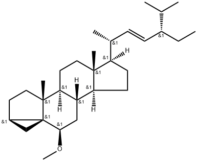 (22E)-6β-Methoxy-3β,5α-cyclostigmast-22-ene Struktur