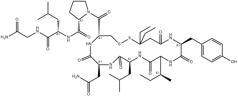 oxytocin, 1-beta-mercapto-beta, beta-diethylpropionic acid-Leu(4)- Struktur