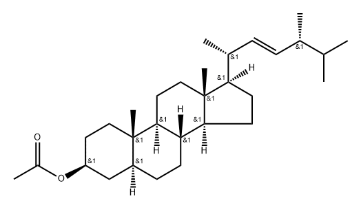 (22E)-5α-Ergosta-14,22-dien-3β-ol acetate Struktur