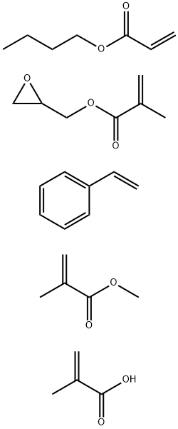 2-Propenoic acid, 2-methyl-, polymer with butyl 2-propenoate, ethenylbenzene, methyl 2-methyl-2-propenoate and oxiranylmethyl 2-methyl-2-propenoate Struktur