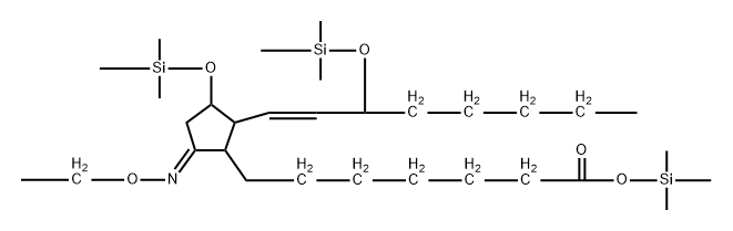 (8β,9Z,11R,13E,15S)-9-(Ethoxyimino)-11α,15-bis(trimethylsiloxy)prost-13-en-1-oic acid trimethylsilyl ester Struktur