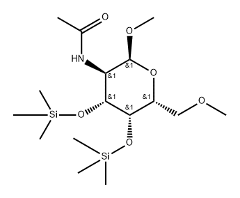 Methyl 2-(acetylamino)-6-O-methyl-3-O,4-O-bis(trimethylsilyl)-2-deoxy-α-D-galactopyranoside Structure