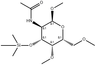 Methyl 2-(acetylamino)-4-O,6-O-dimethyl-3-O-(trimethylsilyl)-2-deoxy-α-D-galactopyranoside 结构式