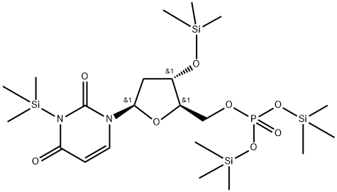 1'-Trimethylsilyl-3'-O-trimethylsilyl-2'-deoxy-5'-uridylic acid bis(trimethylsilyl) ester Structure