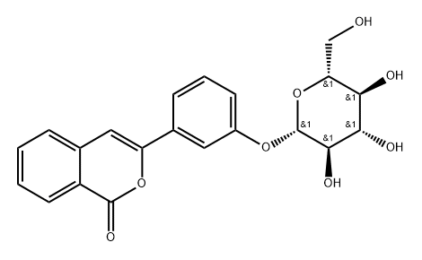 3-[3-(β-D-Glucopyranosyloxy)phenyl]-1H-2-benzopyran-1-one Struktur
