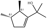 rel-α,α,4α*,5β*-テトラメチル-1-シクロペンテン-1-メタノール 化学構造式