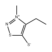 4-エチル-5-チオラト-3-メチル-1,2,3-チアジアゾール-3-イウム 化学構造式