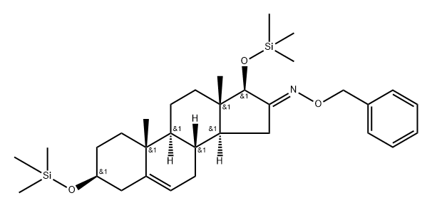 3β,17β-ビス(トリメチルシロキシ)アンドロスタ-5-エン-16-オンO-ベンジルオキシム 化学構造式