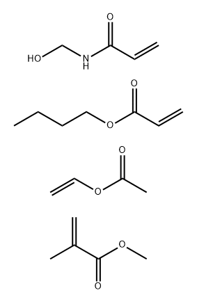 2-Propenoic Acid, 2-Methyl-,Methyl Ester, Polymer with Butyl-2-Propenoate, Ethenyl Acetate and N-(Hydroxymethyl)-2-Propenamide 2-Propenoic Acid,2-Methyl-,Methyl Ester,Polymer with Butyl-2-Propenoate,Ethenyl Acetate and N-(Hydroxymethyl)-2-Propenamide Structure
