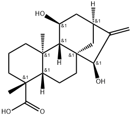 11,15-二羟基-16-贝壳杉烯-19-酸 结构式