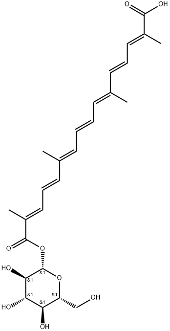 β-D-Glucopyranose, 1-[hydrogen (2E,4E,6E,8E,10E,12E,14E)-2,6,11,15-tetramethyl-2,4,6,8,10,12,14-hexadecaheptaenedioate] Structure