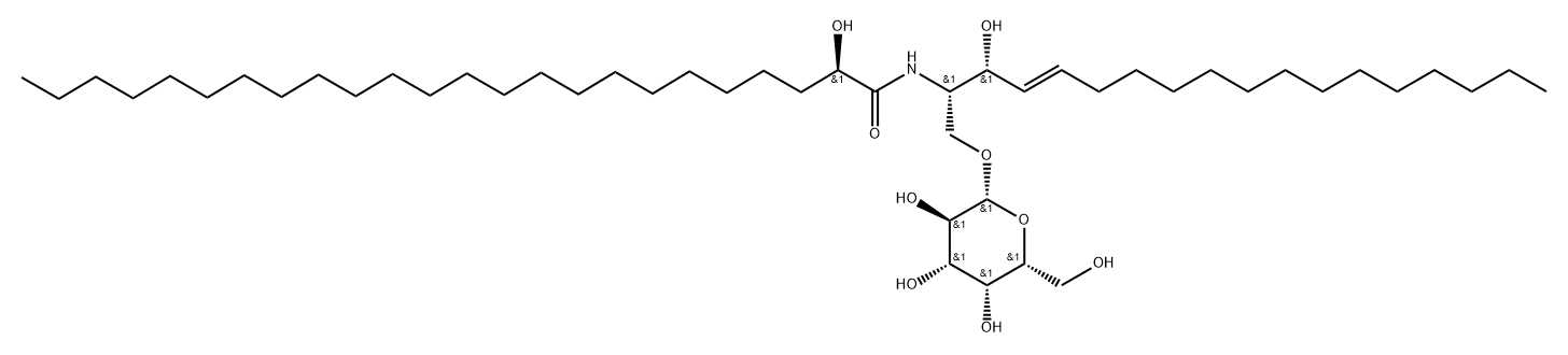 (2S)-N-[(1S,2R,3E)-1-[(β-D-Galactopyranosyloxy)methyl]-2-hydroxy-3-heptadecenyl]-2-hydroxytetracosanamide Structure