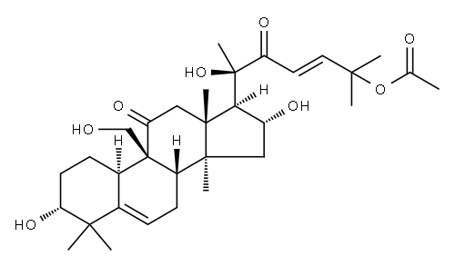 (10α,23E)-25-(アセチルオキシ)-3β,16α,20-トリヒドロキシ-9β-(ヒドロキシメチル)-19-ノルラノスタ-5,23-ジエン-11,22-ジオン 化学構造式