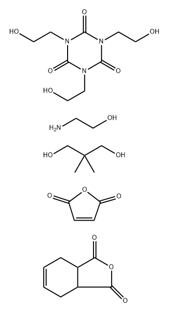 1,3,5-三(2-羟乙基)-1,3,5-三嗪-2,4,6(1H,3H,5H)三酮与2-氨基乙醇、2,2-二甲基-1,3-丙二醇、2,5-呋喃二酮和3Α,4,7,7Α-四羟基-1,3-异苯并呋喃二酮的聚合物, 60262-74-0, 结构式