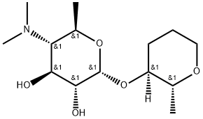 4-O-[4,6-Dideoxy-4-(dimethylamino)-α-D-glucopyranosyl]-2,3,6-trideoxy-D-erythro-hexose Struktur
