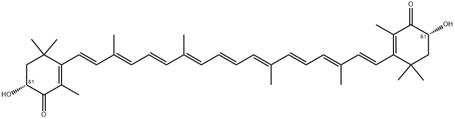 β,β-Carotene-4,4'-dione, 3,3'-dihydroxy-, (3R,3'R)- Struktur