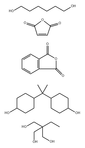 1,3-Isobenzofurandione, polymer with 2-ethyl-2-(hydroxymethyl)-1,3-propanediol, 2,5-furandione, 1,6-hexanediol and 4,4'-(1-methylethylidene)bis[cyclohexanol] 结构式