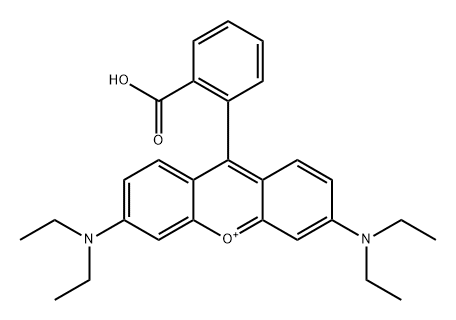 3,6-Bis(diethylamino)-9-(2-carboxyphenyl)-9,10-didehydro-9H-xanthene-10-ium 结构式